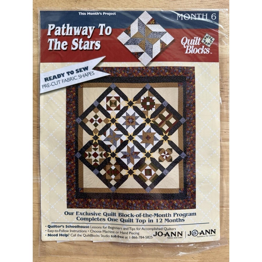Joann 2001 Pathway To The Stars Quilt Block Kit Month 6 SHOOTING STAR